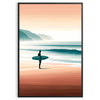 waves vibrant surf poster dynamic orange green hues coastal energy space wall art setting ideal gift enthusiasts print sizes A4 cm A0