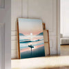 waves style vibrant surf poster stunning orange gray tones splash adventure room eye wall art unique gift