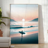 waves style vibrant surf poster stunning orange gray tones splash adventure room eye wall art unique gift