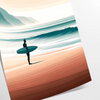 waves vibrant surf poster dynamic orange green hues coastal energy space wall art setting ideal gift enthusiasts print sizes A4 cm A0