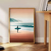 waves vibrant surf poster dynamic orange green hues coastal energy space wall art setting ideal gift enthusiasts print sizes A4 cm A0