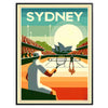 Retro Sydney Vintage tennis print celebrating iconic Grand Slam tournaments worldwide