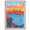 iconic allure Sydney stunning gray blue travel poster wall art artwork city essence ideal gift travelers popular print sizes A4 cm A0