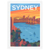 iconic allure Sydney stunning gray blue travel poster wall art artwork city essence ideal gift travelers popular print sizes A4 cm A0