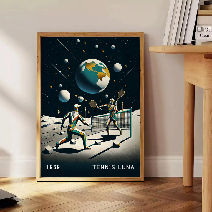 Tennis Moon Poster Travel Poster High Quality Frame Premium Print Home Decor Color