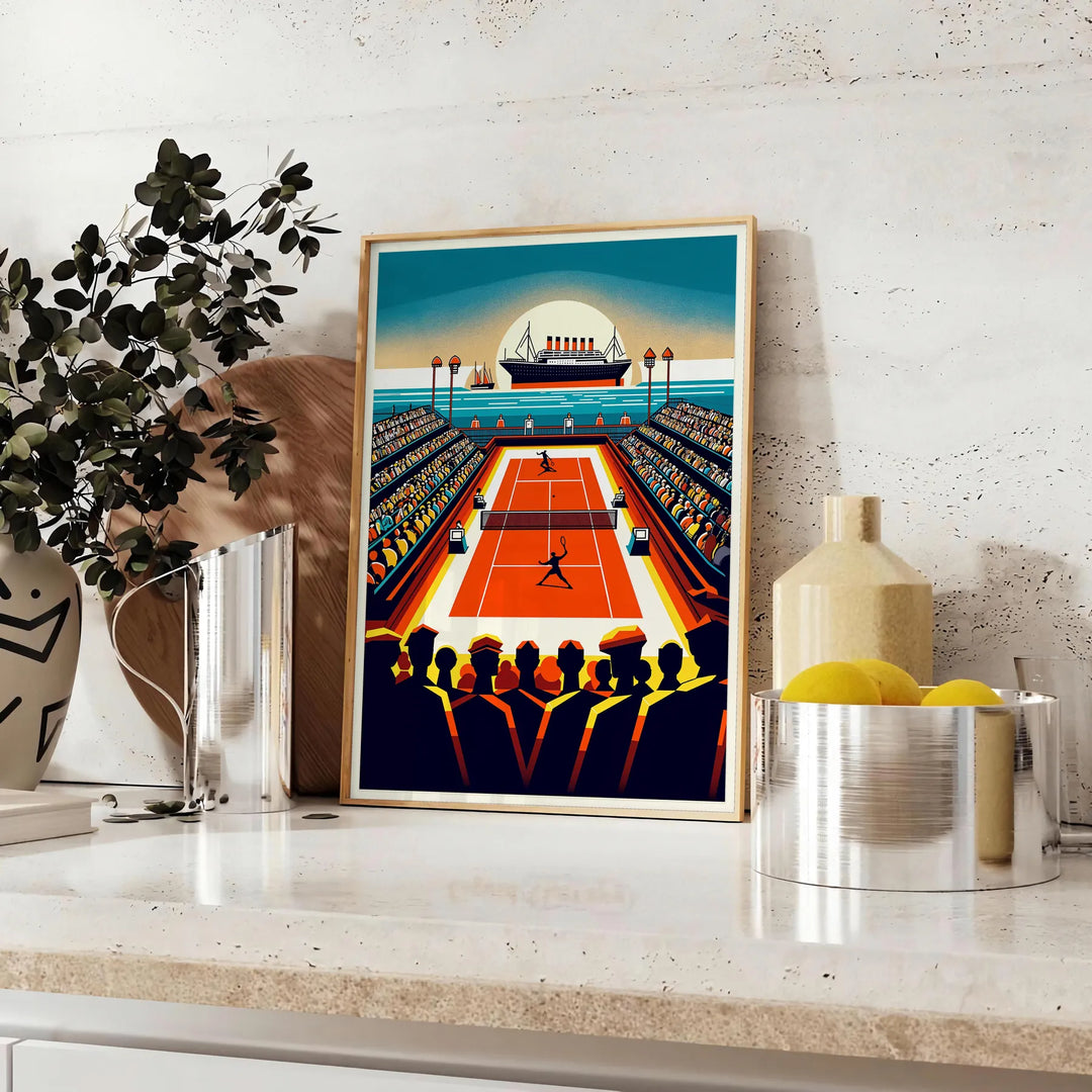 Classic Titanic tennis design capturing the spirit of global Grand Slam tournament