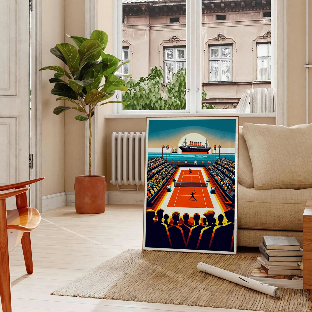 Elegant Titanic tennis artwork perfect for any sports enthusiast