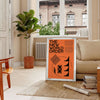 univers art moderne affiche captivante ordre mondial nouveau teintes vibrantes orange noir cadeau unique disponibles A4 cm A0