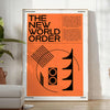 univers art moderne affiche captivante ordre mondial nouveau teintes vibrantes orange noir cadeau unique disponibles A4 cm A0