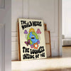 un univers affiche Le Monde Besoin Art Groovy jaune noir cadeau parfait espace amateurs déco unique disponible