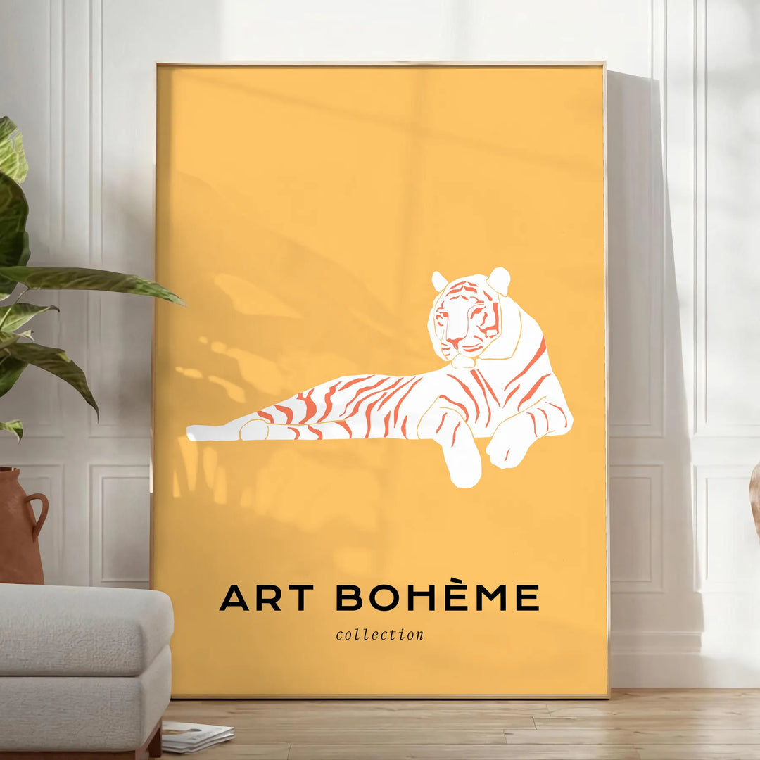 Tiger Animal Art Print Travel Poster High Quality Frame Premium Print Home Decor Color