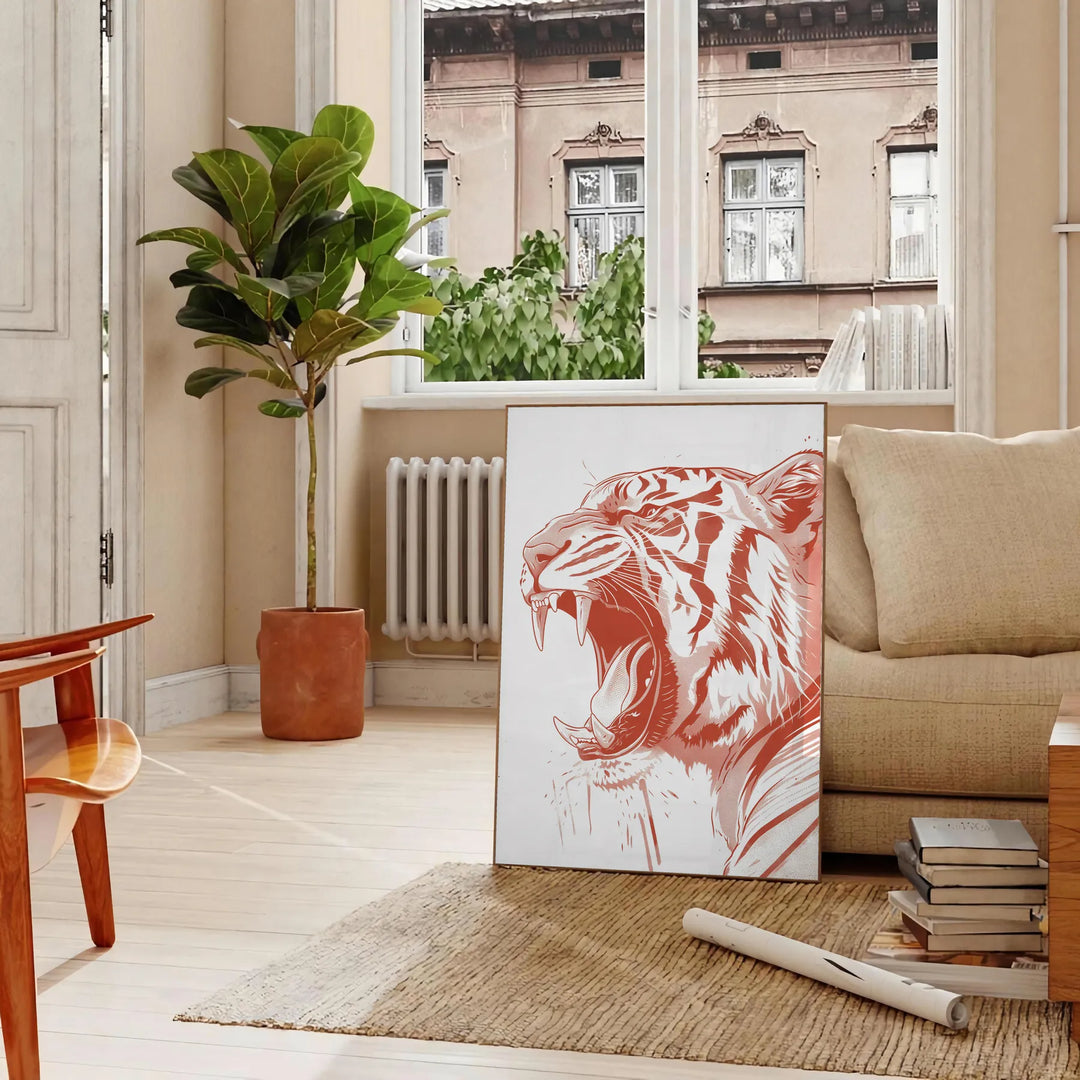 Tiger Wildlife Wall Art Travel Poster High Quality Frame Premium Print Home Decor Color