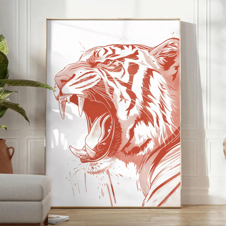 Tiger Wildlife Wall Art Travel Poster High Quality Frame Premium Print Home Decor Color