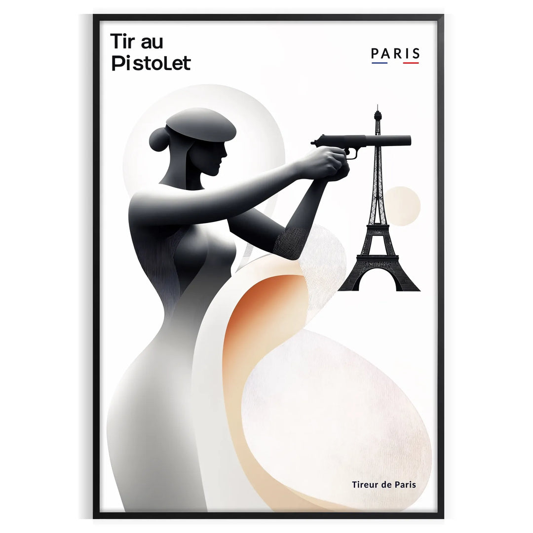 Tir Au Pistolet Paris Poster Travel Poster High Quality Frame Premium Print Home Decor Color