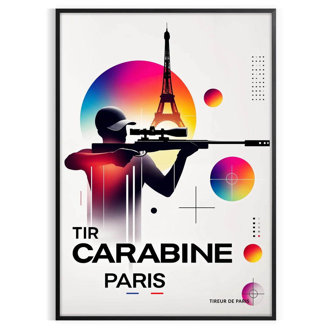 Tir Carabine Paris Poster Travel Poster High Quality Frame Premium Print Home Decor Color