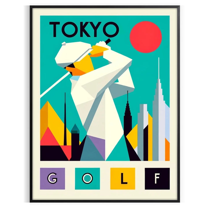 Tokyo Golf Poster Travel Poster High Quality Frame Premium Print Home Decor Color