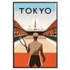 Retro Tokyo tennis print celebrating iconic Grand Slam tournaments worldwide