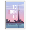 vibrant charm Toronto stunning poster hues purple blue home decor thoughtful gift captivating wall art city essence life versatile sizes A4 cm A0