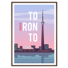vibrant charm Toronto stunning poster hues purple blue home decor thoughtful gift captivating wall art city essence life versatile sizes A4 cm A0