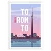 vibrant charm Toronto stunning poster hues purple blue home decor thoughtful gift captivating wall art city essence life versatile sizes A4 cm A0