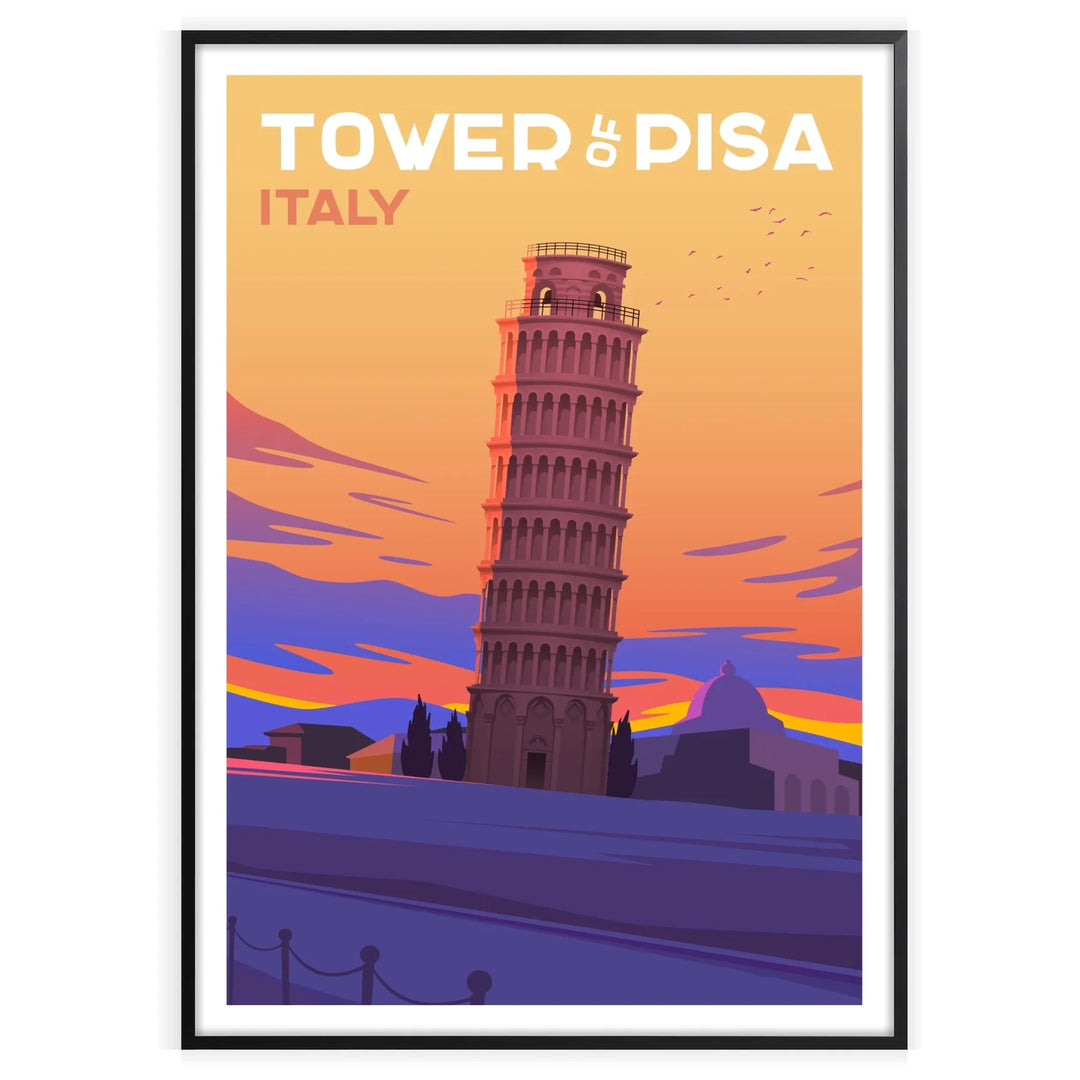 Tower Pisa Print Italy Travel Poster home deco premium print affiche locadina wall art home office vintage decoration