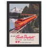 charm vintage travel Train Portland San Francisco Poster vibrant orange green hues wall art lovers timeless journeys unique gift sizes A4 cm A0