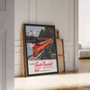 charm vintage travel Train Portland San Francisco Poster vibrant orange green hues wall art lovers timeless journeys unique gift sizes A4 cm A0