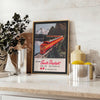 charm vintage travel Train Portland San Francisco Poster vibrant orange green hues wall art lovers timeless journeys unique gift sizes A4 cm A0