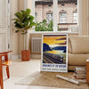 visual journey stunning train travel poster captivating blend gray blue wall art masterpiece romance railways gift unique décor piece sizes available A4 cm A0