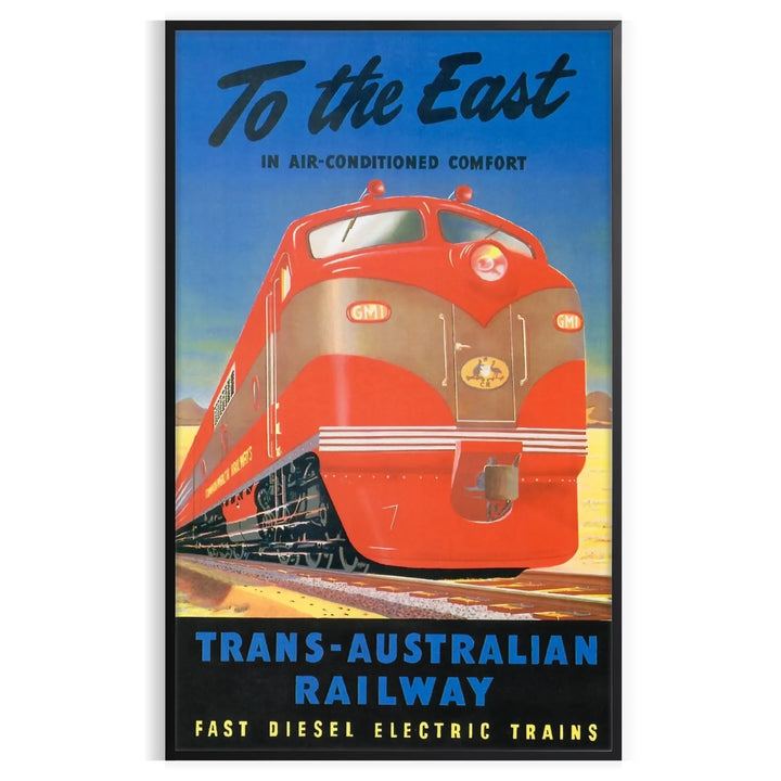 Affiche de voyage ferroviaire trans-australienne, impression murale 