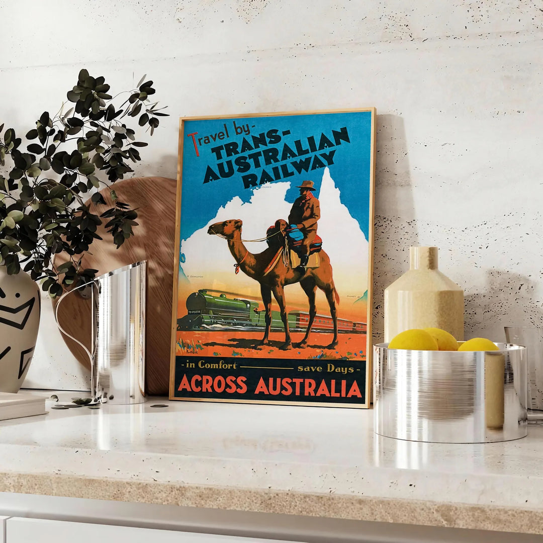 Trans Australia Travel Poster Poster Travel Poster High Quality Frame Premium Print Home Decor Color