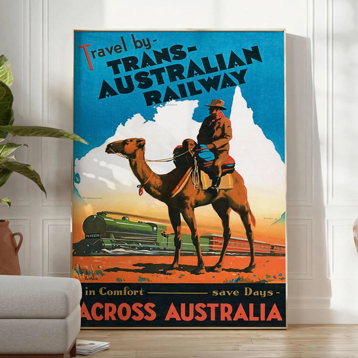 Trans Australia Travel Poster Poster Travel Poster High Quality Frame Premium Print Home Decor Color