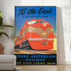 Affiche captivante voyage train transaustralien noir vert une atmosphère unique cadeau amateurs disponibles A4 cm A0