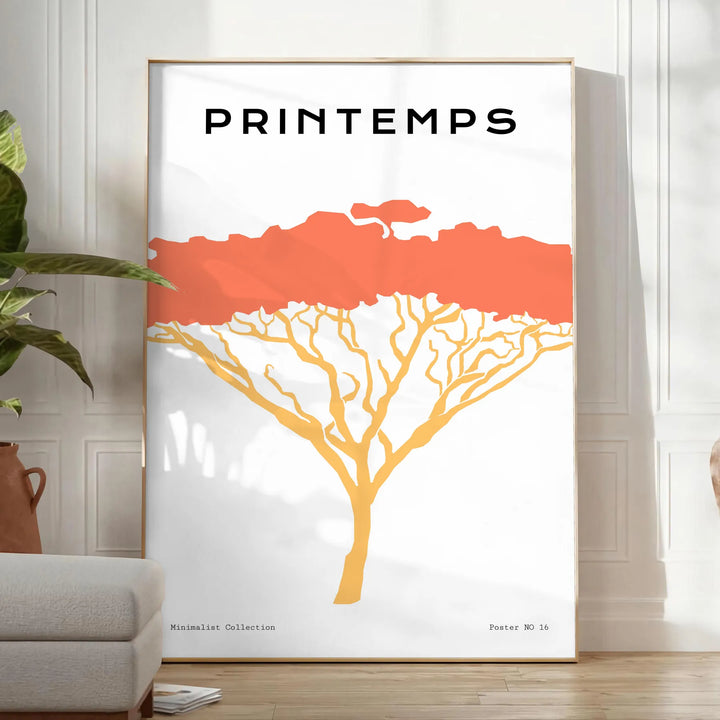 Tree Animal Art Print Travel Poster High Quality Frame Premium Print Home Decor Color