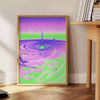 affiche tendance art moderne couleurs vibrantes vert bleu intérieur un cadeau unique style parfait