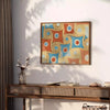space trendy gray orange poster striking piece wall art modern style vibrant hues gift decor artwork various print sizes A4 cm A0