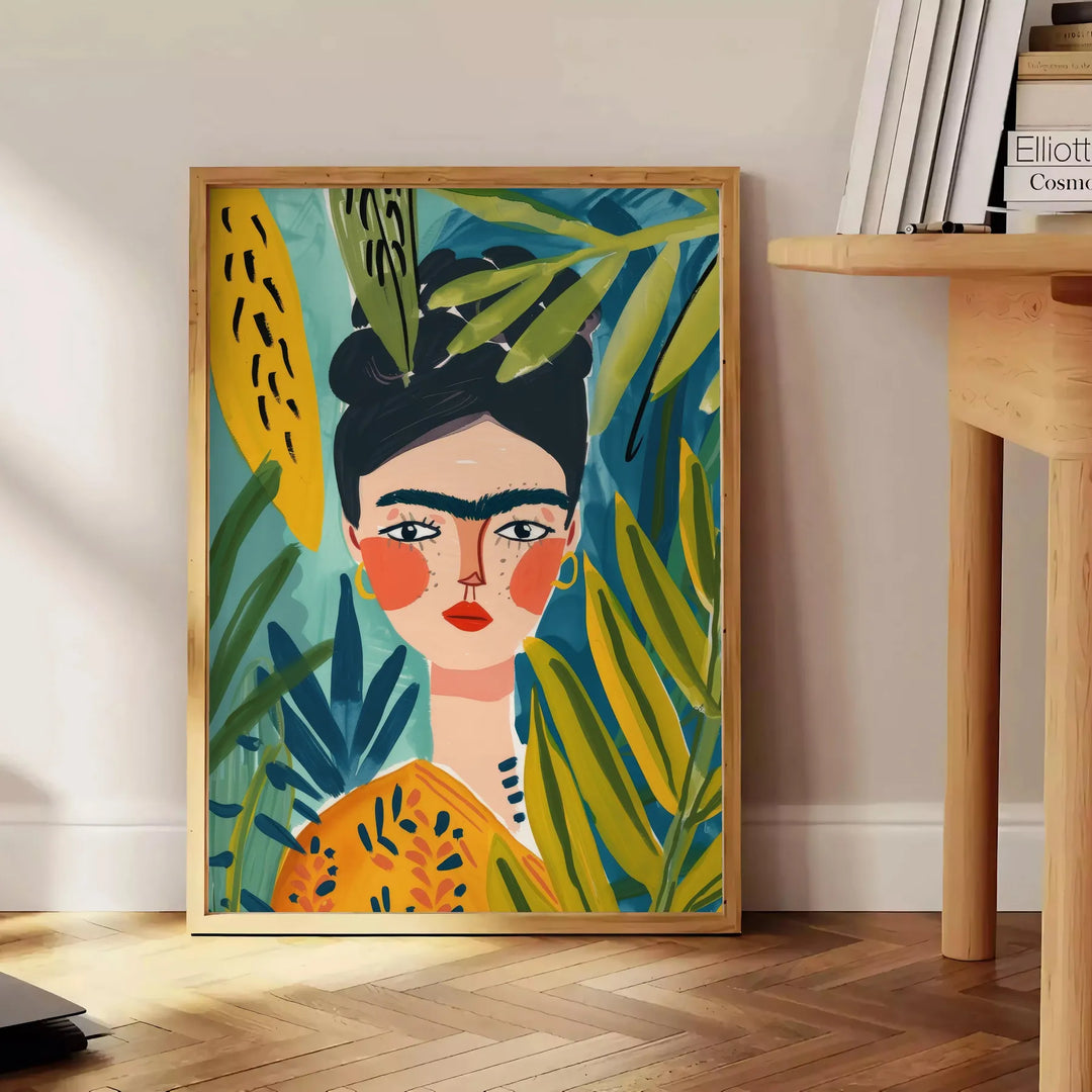 Tropical Woman Graphic Wall Print Travel Poster High Quality Frame Premium Print Home Decor Color