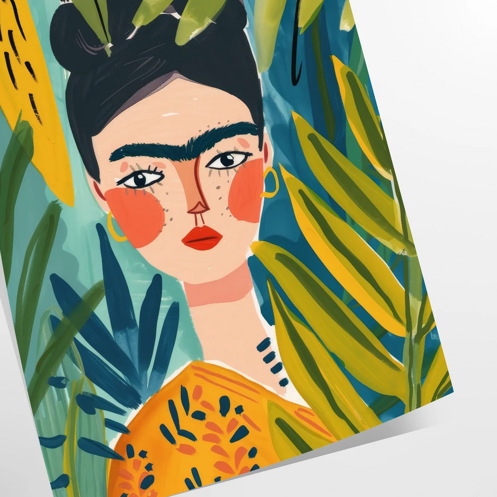 Tropical Woman Graphic Wall Print Travel Poster High Quality Frame Premium Print Home Decor Color