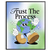space Trust Process groovy art poster bold black green hues captivating print positivity style wall meaningful gift framed frameless aesthetic