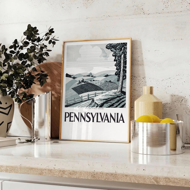 Us Pennsylvania Travel Poster Print Travel Poster High Quality Frame Premium Print Home Decor Color