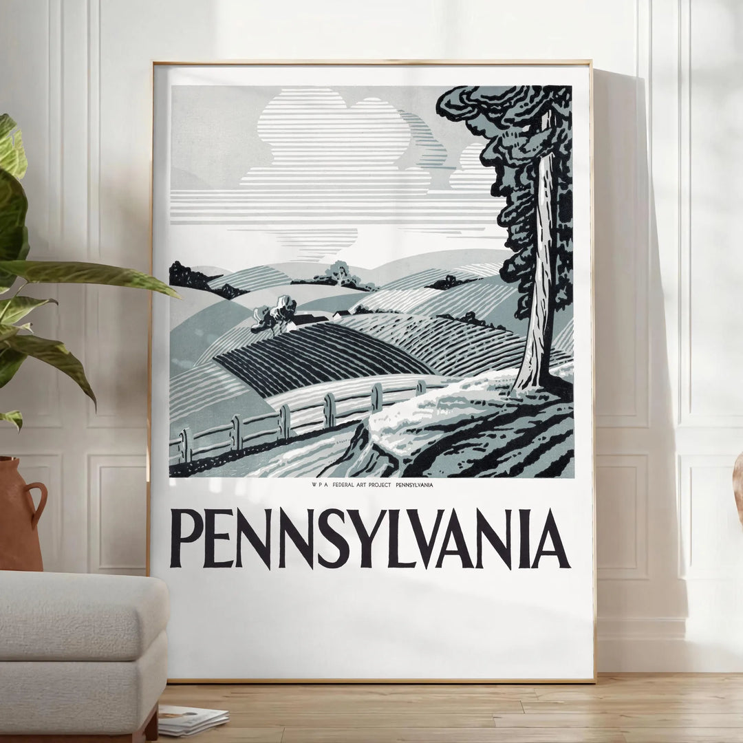 Us Pennsylvania Travel Poster Print Travel Poster High Quality Frame Premium Print Home Decor Color