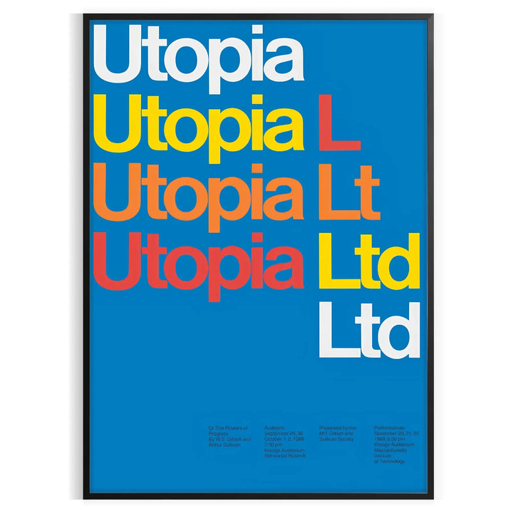 Utopia Modern Art Wall Travel Poster High Quality Frame Premium Print Home Decor Color