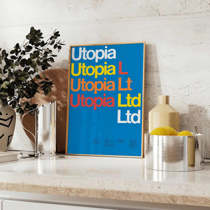 Utopia Modern Art Wall Travel Poster High Quality Frame Premium Print Home Decor Color