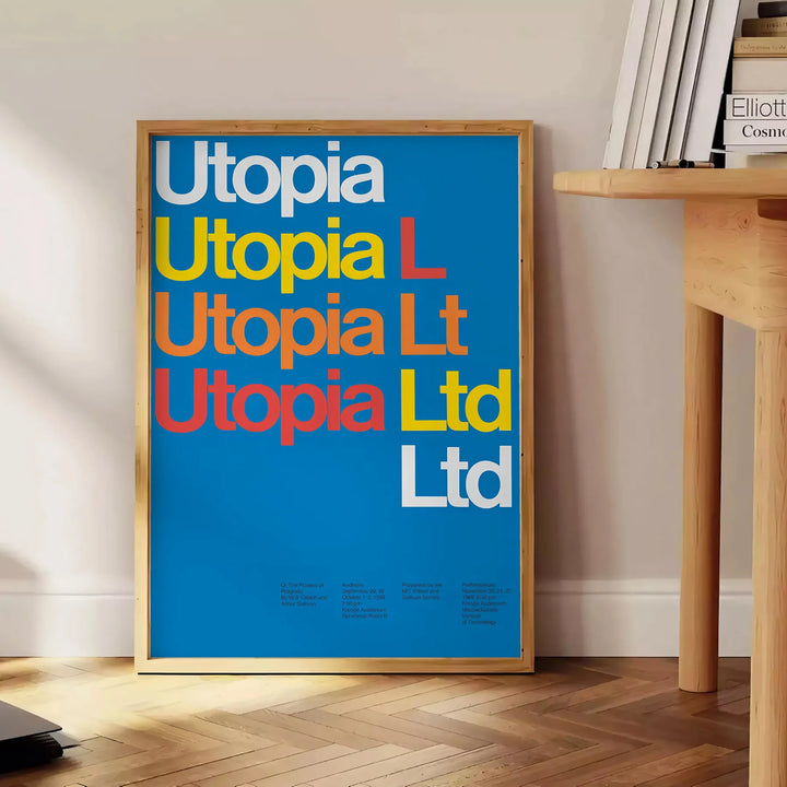 Utopia Modern Art Wall Travel Poster High Quality Frame Premium Print Home Decor Color