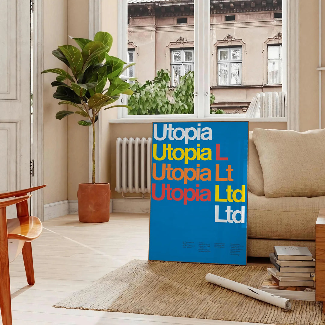 Utopia Modern Art Wall Travel Poster High Quality Frame Premium Print Home Decor Color