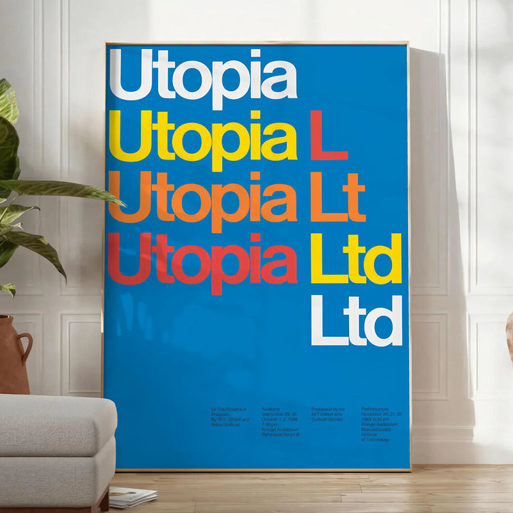 Utopia Modern Art Wall Travel Poster High Quality Frame Premium Print Home Decor Color