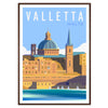 charm Valletta Malta stunning travel poster vibrant green blue hues artwork perfect wall art gift enthusiast space captivating print A4 cm A0 sizes