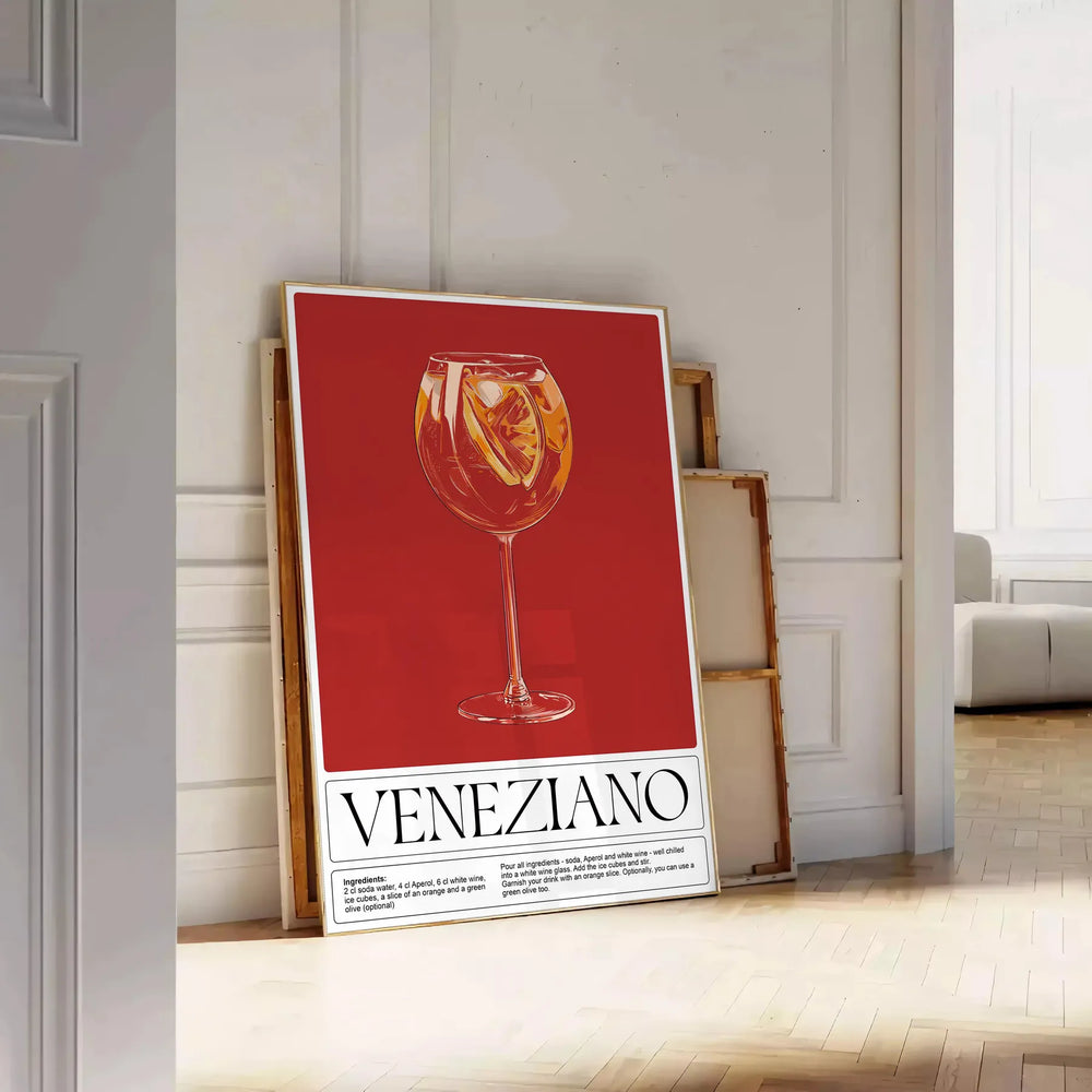 Veneziano Cocktail Wall Art Travel Poster High Quality Frame Premium Print Home Decor Color