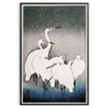 space captivating vintage bird poster Japanese art tranquil greens blues wall touch nature elegance indoors unique artwork thoughtful gift unframed options