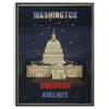 charm Washington American Airlines vintage poster black green tones wall art thoughtful gift eye print piece history unframed retro touch space